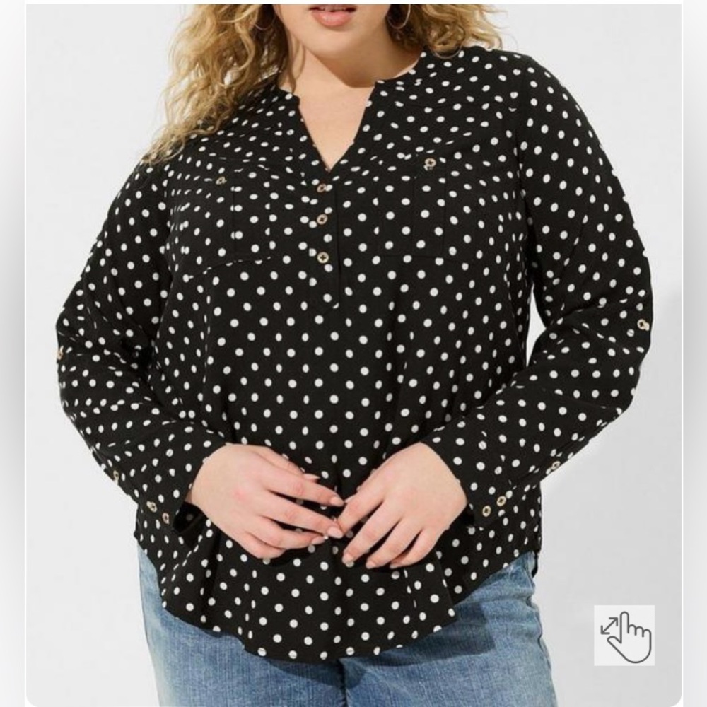 Torrid Harper Challis Long Sleeve Blouse Size 2X